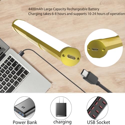 Image of MIOBLUE Picture Light with Remote and Timer, 13.8in Rechargeable Picture Light with 3 Color Modes, Dimmable Cordless Painting Light for Wall Display, Gallery Artwork, Portraits, Dartboards