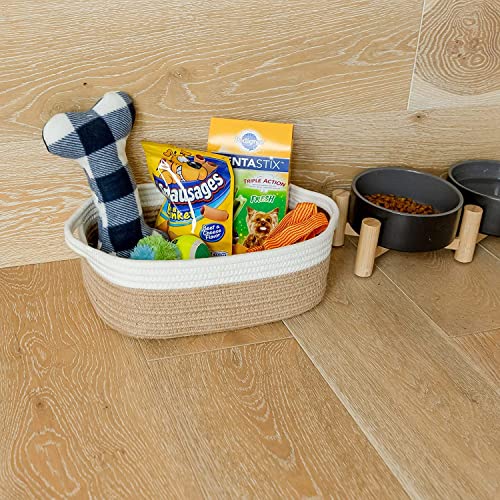 مجموعة سلال تخزين منسوجة من حبال قطنية طبيعية للتنظيم من 5 قطع سلة صغيرة للتعليم المونتيسوري، حضانة الاطفال، سلال مخصصة لالعاب الكلاب، صندوق مخصص لالعاب القطط، سلة تنظيم الحمام