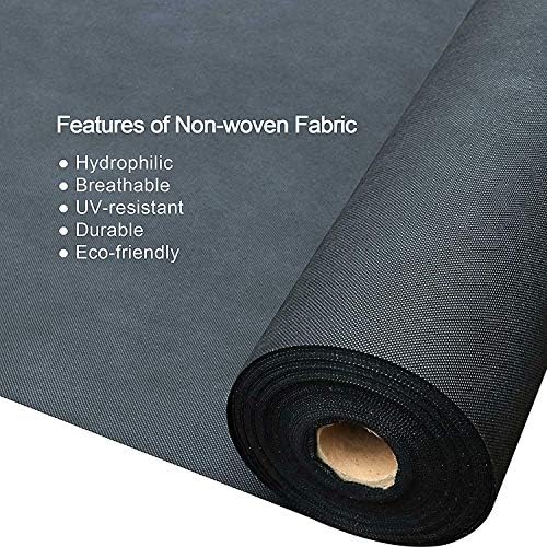 IME Garden Weed Barrier Fabric, Landscape Ground Cover Membrane, Weed Control Fleece with Garden Pegs and Buffer Washer