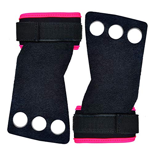 Luvas Grip Crossfit Pull Up Couro Protetor Palmar 3 Furos Nc