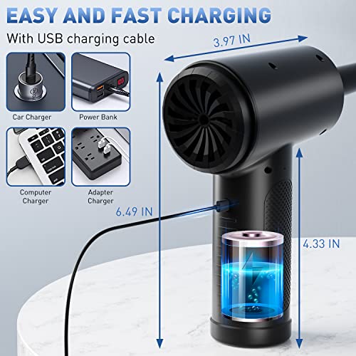 Kmm Compressed Air Duster, 7600Mah Keyboard Cleaner, No Canned Air Duster, Replacement For Compressed Air Can, 91000Rpm Electric Air Blower With Led Light #TOP5
