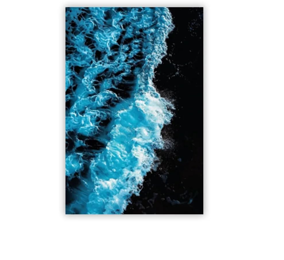 Lienzo de olas marinas abstractas de 40 x 55 cm ideal para dar vida a salones modernos 4