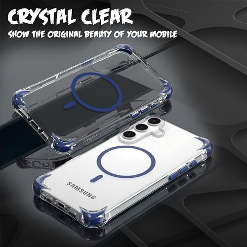 Image of V-TAN Ultra-Hybrid Crystal Clear Back Cover for Samsung Galaxy S24 FE | TPU | Transparent Wireless Charging Case Cover with Mag Case Compatible | Slim Fit Shockproof Drop Protection Design | (Blue)