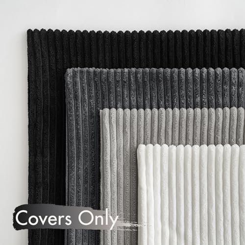 Topfinel miękkie poszewki na poduszki na poduszki dekoracyjne kwadratowe wiosenne miękkie aksamitne pokrowce na poduszki w paski opakowanie 4 do domu sofa sypialnia 50 x 50 cm szary