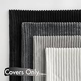 MIULEE 4er Set Samt Kissenbezug Kissenhülle Kopfkissenbezug Dekorative Dekokissen Couchkissen Deko Bezug Sofakissenbezug für Wohnzimmer Schlafzimmer Büro 40x40 cm, Cord-Grau Serie, Einfarbig