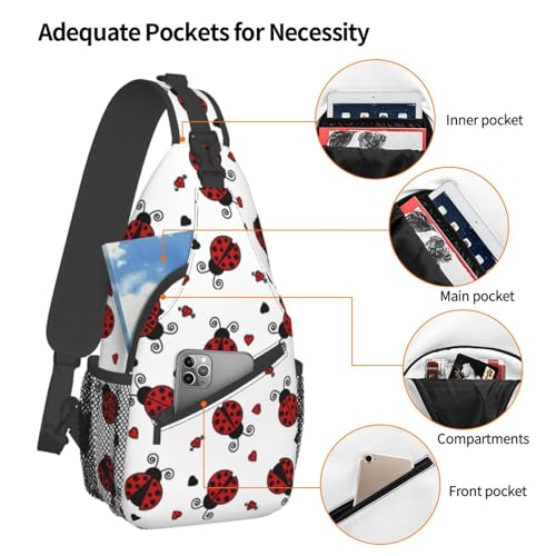 Ladybug Shoulder Bag Ladybird Sling Backpack Daypack Casual Backpack Hiking Bag Cute Backpack Bag4