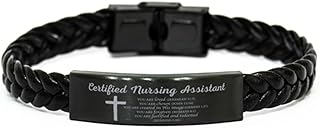 Certified Nursing Assistant Religious gifts, Certified Nursing Assistant Braided Leather Bracelet Certified Nursing Assistant You are loved, you are chosen Romans 3:24, Certified Nursing Assistant