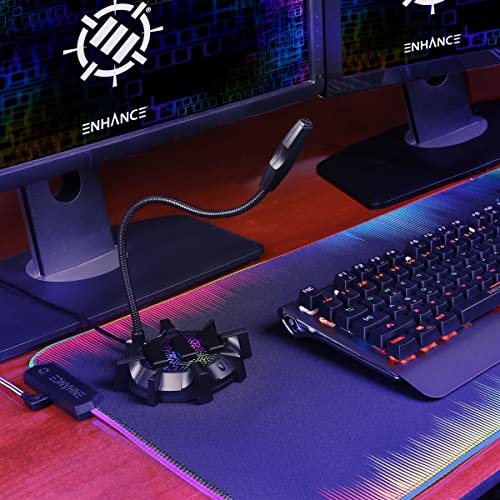 ENHANCE Gaming Microphone USB Plug In, Computer PC Gaming Accessories Condenser Mic with 360 Degree Gooseneck, RGB Lights - Image 2