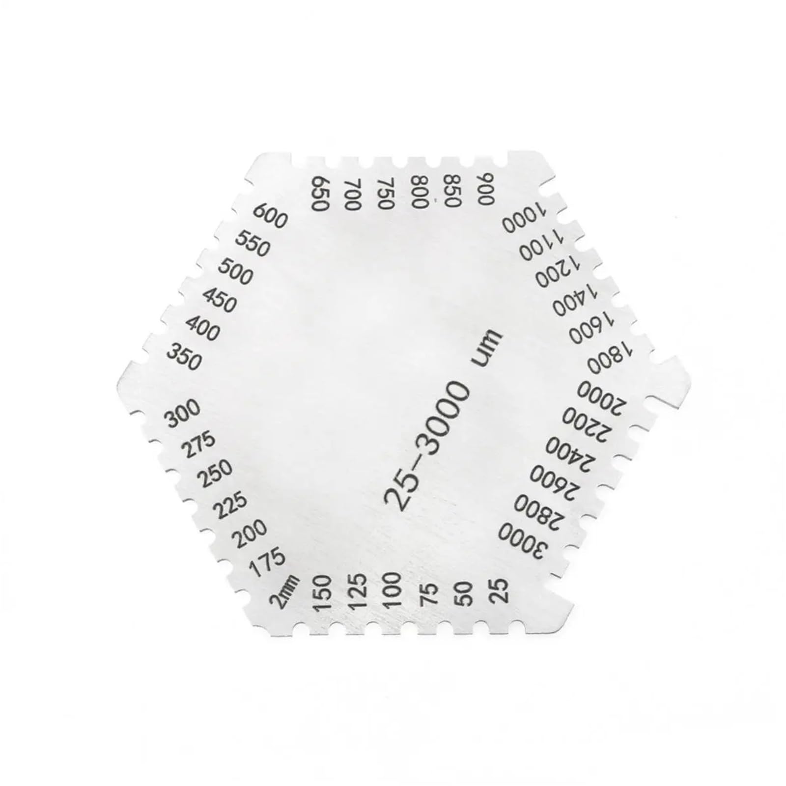 High Precision Wet Film Thickness Gauge 2mm Stainless Steel Hexagon Comb Card for Measure Paint Coating
