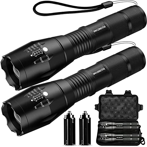 Lampe Torche LED, SIMILKY Lampe Torche et Lampe de Poche Militaire Poche LED Cree LED 1200 Lumens Puissante, 5 Modes Zoomable, 500m de Distance Cover