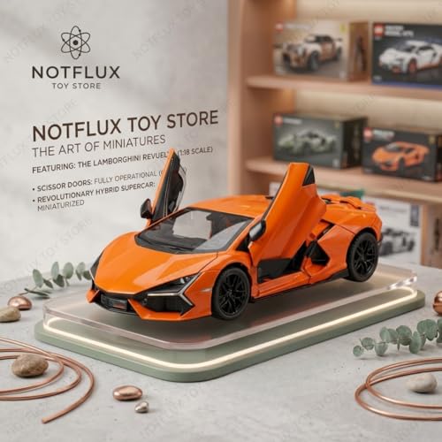 Image of 1:24 Lamborghini Revuelto Diecast Model Car | Luxury Sports Car Toy with Light & Sound | Alloy Metal Pull Back | Best Birthday Gift for Kids Boys & Collectors [Multicolor] [Pack of 1]