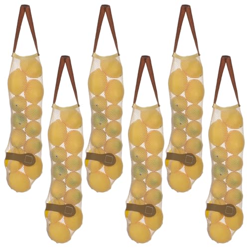 Classicseali 6pcs Onion Mesh Bag,48cm/18.9 Inch Onion Storage Bag,Reusable Washable Meshes Produce Bags for Kitchen Refrigerator Potato Onions Garlic Vegetable Fruit Storage