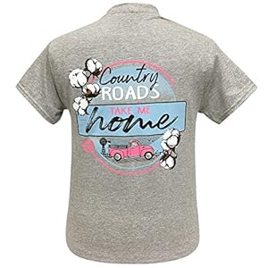 Girlie Girl Originals Country Roads Sport Grey Short Sleeve T-Shirt (X-Large)