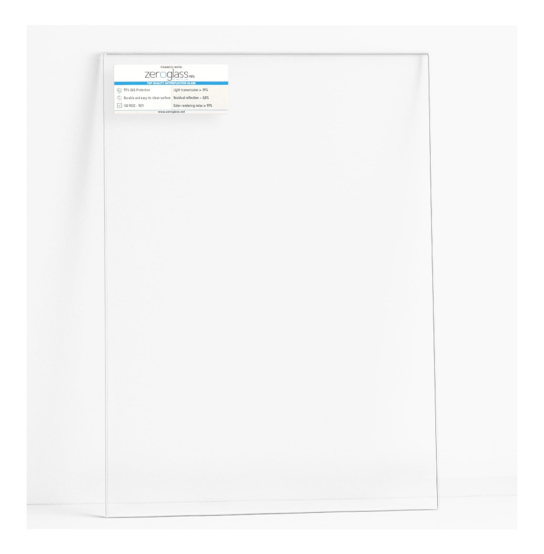 99% UVB - Vetro Museale - Conservativo - Extrachiaro - Antiriflesso - Professionale per l'arte. (30 × 45 cm)