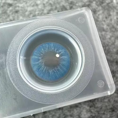 Kontaktlinsen farbig ohne Stärke blau | farbige blaue Jahreslinsen | weiche Linsen | 2 Stück Farblinsen + Linsenbehälter | 0.0 Dioptrien | natürliche Farben | Charmiga Caribbean Blue