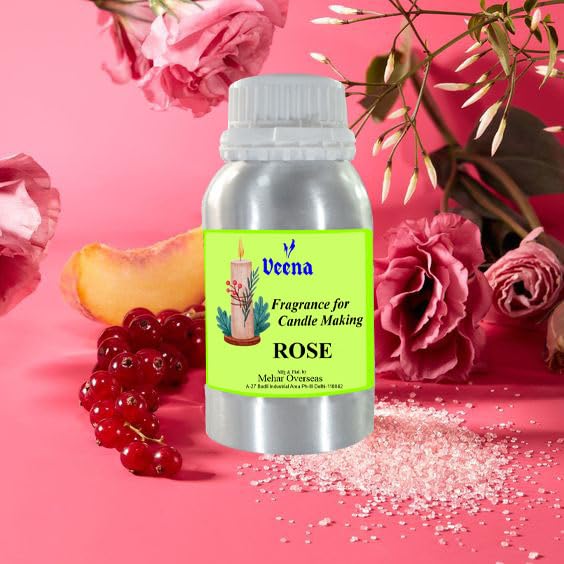 Image of Veena Rose Fragrance Oil,Essential oil for Candle Making, Soap Making, Slime, Diffusers, Home and Crafts 100 gm