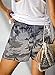 ROSKIKI Women's Drawstring Elastic Waist Summer Casual Beach Shorts Pattern Camouflage Large