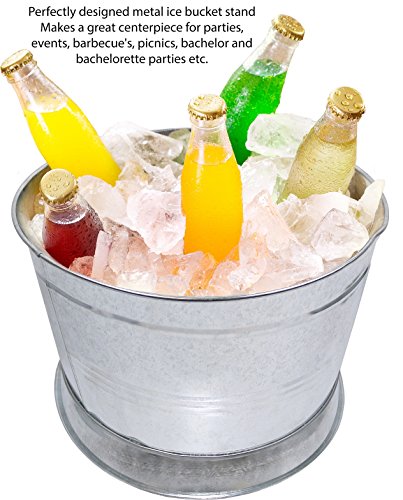 Estilo 1.5 gallon Glass Mason Jar Beverage Drink Dispenser With Ice Bucket Stand And Leak-Free Spigot, Clear