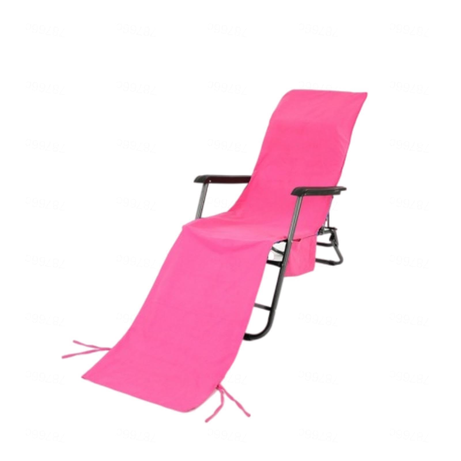 VIDECOR Housse de Chaise de Plage, Serviettes de Bain de Soleil avec Poches, Poches de Couverture de Chaise Longue de Plage de Piscine Portable Serviette en Microfibre Couverture de Chaise Longue,E