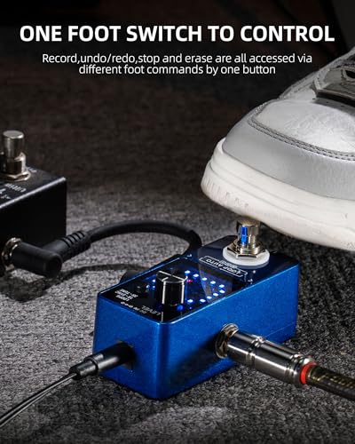 Image of LEKATO Guitar Looper Pedal,Guitar Looper with 9V 0.6A Looper Pedal Power Supply Adapter, Effect Loop Pedal with SYNC & Tuner Function Looper Pedal for Electric Guitar 3 Loops 18 Minutes Record Time