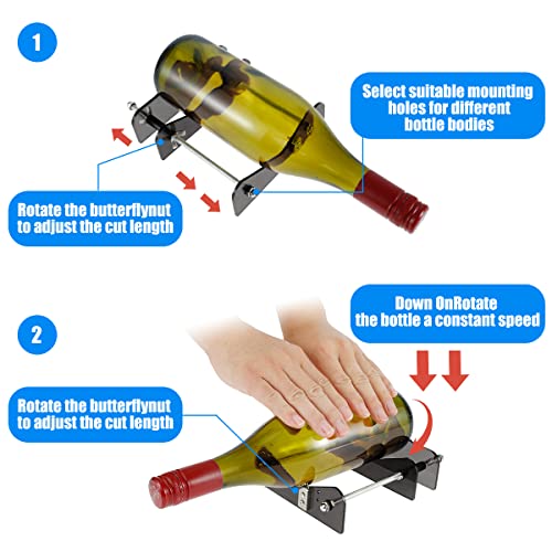 Kit cortador de botellas de vidrio en acero inoxidable miniatura 6