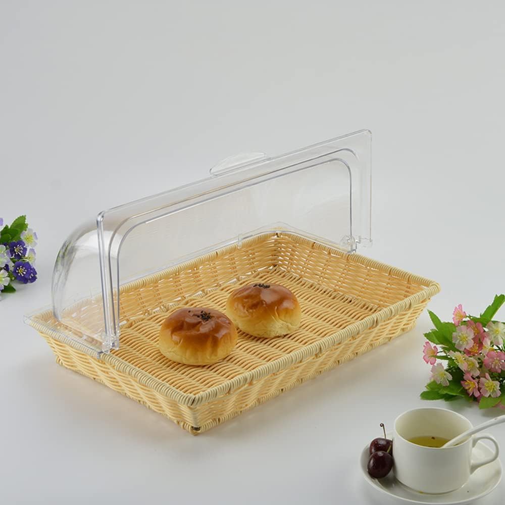 ブレッドバスケット パンかご フードカバー ブレッドケース 透明 お菓子/果物/デザート/チーズ/ケーキ/クッキー収納バスケット キ