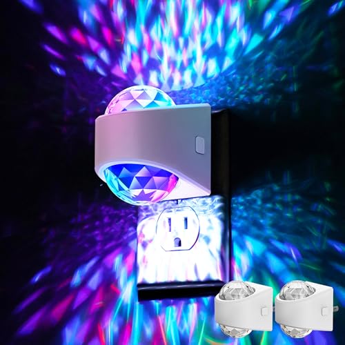 Image of Night Lights Plug into Wall, Star Projector for Bedroom, Night Light Projector for Kids, 9-Color RGB Galaxy Nightlight with Dusk to Dawn Sensor for Bathroom, Home Gaming Room Decor Gifts，2 Pack