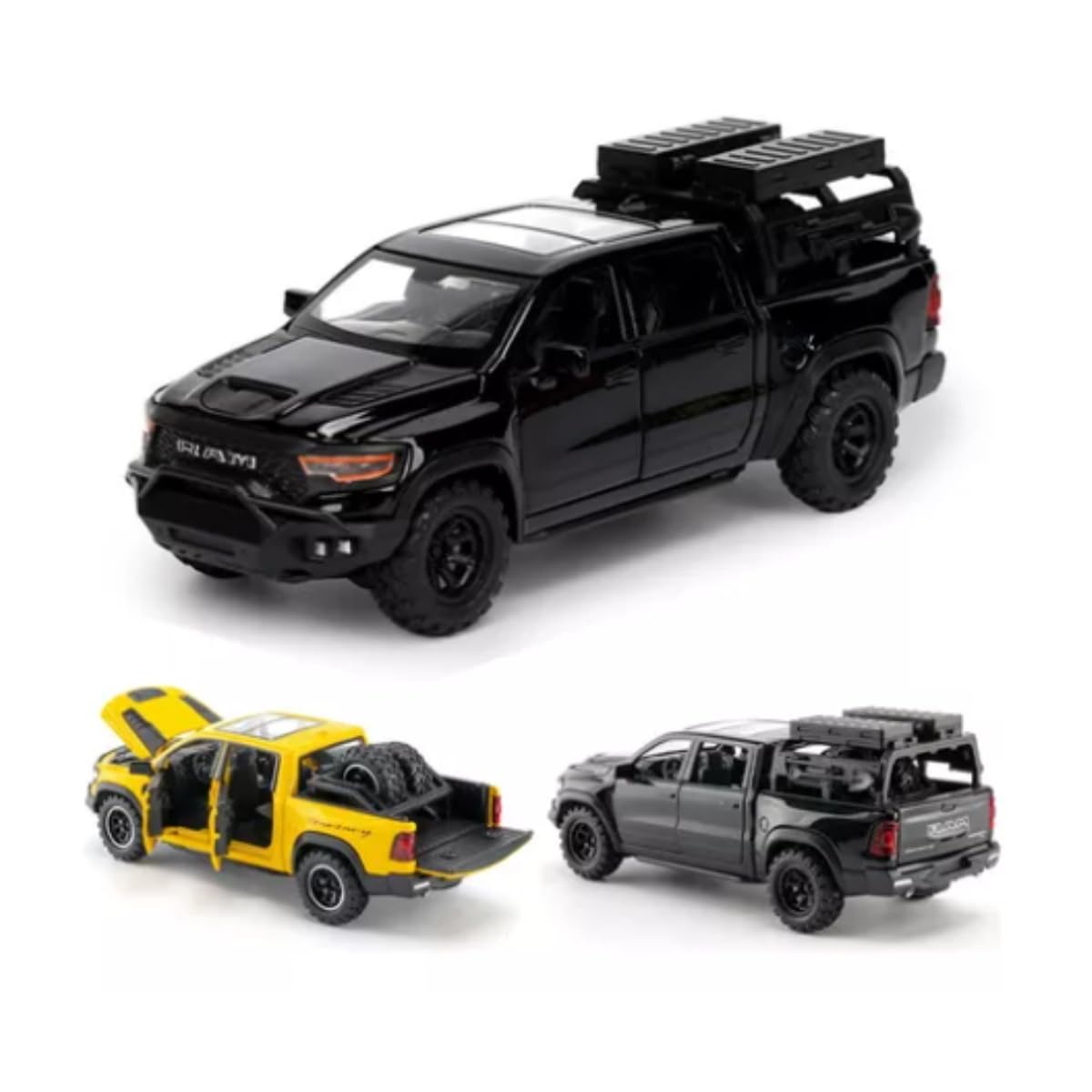 Miniatura Dodge Ram TRX, Caminhonete em Metal, 3 Cores Disponíveis