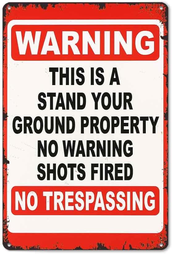 Warning Red And Black Rustic Humorous Wall Decor Yard Metal Sign 8X12 Inch
