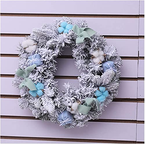 Couronne de Noël en rotin rose et bleu 30 cm pour créer une ambiance de fête chaleureuse