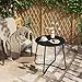 eSituro Beistelltisch rund, Balkontisch Gartentisch, Kaffeetisch Couchtisch Sofatisch Wohnzimmertisch, Kleiner Tisch für Wohnzimmer Balkon Terrasse Garten, aus Metall, φ45xH45 cm, Schwarz
