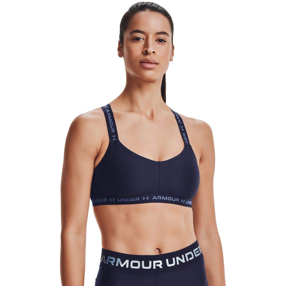 Under Armour Crossback Low Sujetador Deportivo, Mujer, Azul (Midnight Navy/Mineral Blue - 410), Chico