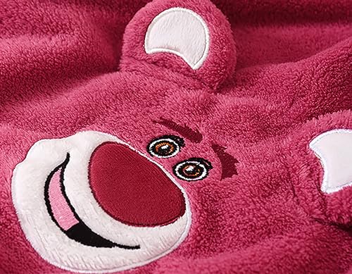 Image of Lotso Bear Bath Towel for Kids Oversized Microfiber Beach Towel Lightweight Quick Dry (30x60 Inches) (Strawberry)