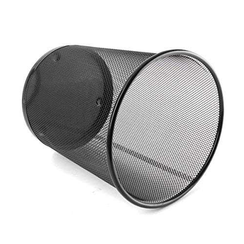 Image of G & P ENTERPRISE Metal Mesh Waste Bin (Black) - Big Size Office Dustbin, Heavy-Duty Wire Mesh Trash Basket, Round Open Mesh Garbage Bin for Home, Office, Bedroom & Study Table (Pack of 2)