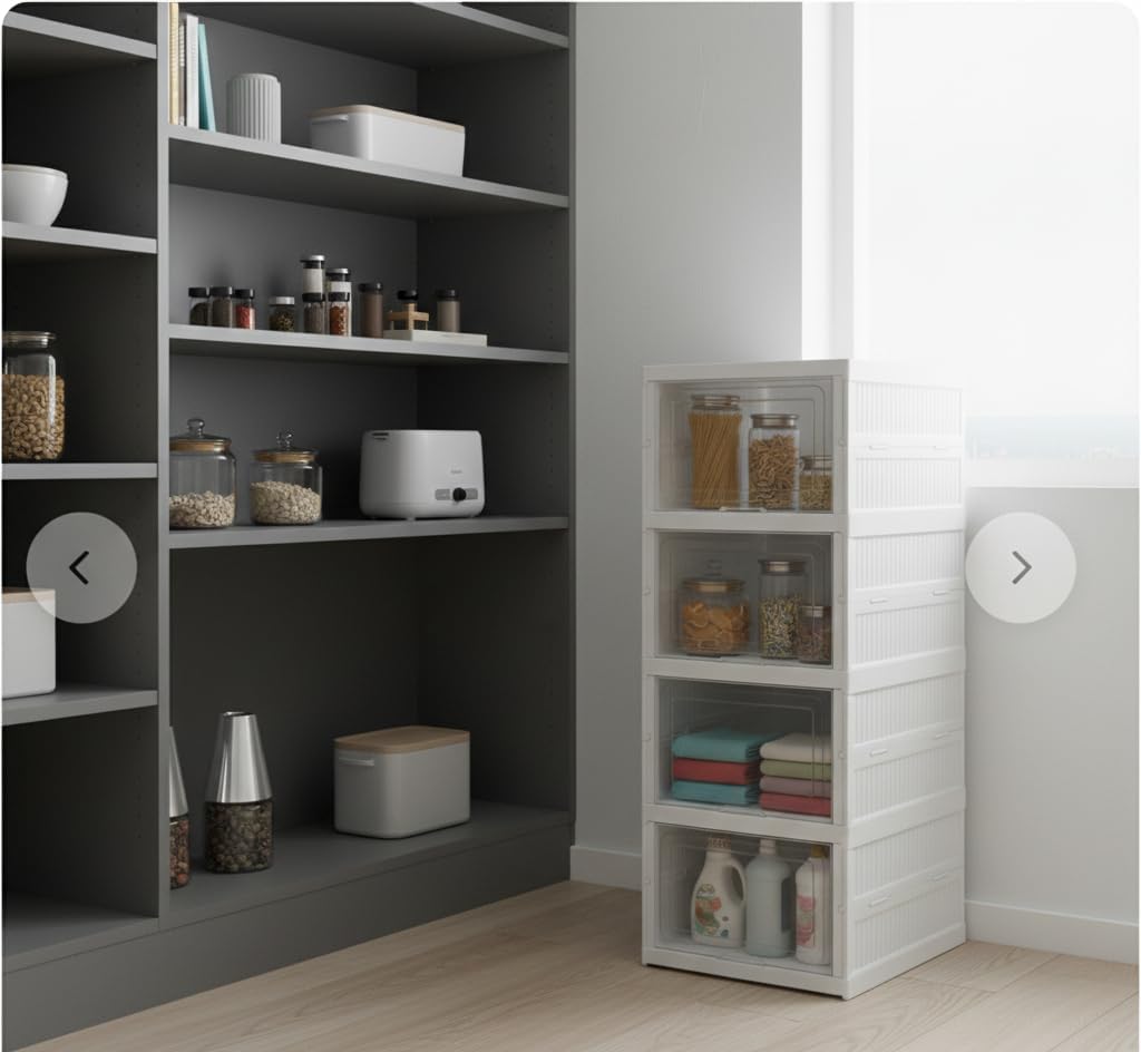 Space Saving Plastic Drawer Organizer Cabinet Modern Vertical Storage Solution for Bedroom, Kitchen, Bathroom, and Office Use Today Home Needs