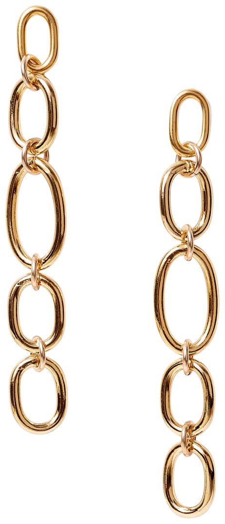 Chan LuuGold Tone Ravello Chain Drop Earrings, one-size, goldstone