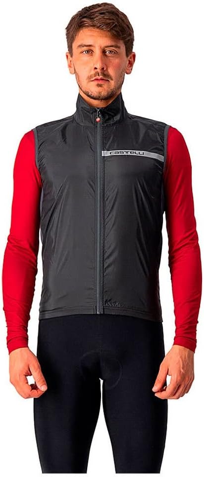 CASTELLI Men's Squadra Stretch Vest, Windproof Full Lenth Zip Shell with High Collar for Road and Gravel Biking I Cycling - Image 2