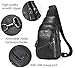 BULLCAPTAIN Leather Sling Chest Bag for Men Outdoor Hiking Travel Crossbody Bag Backpack with USB Charging Port (Black)