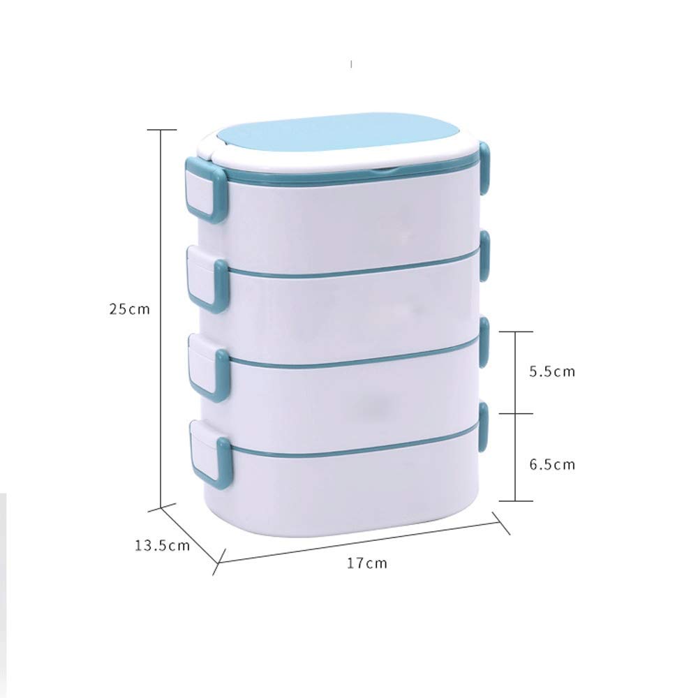 Fiambrera, Fiambrera de 2/3/4 Capas Fiambrera térmica de Acero Inoxidable Fiambrera Bento Fiambrera para niños Frutas Contenedores de Alimentos (Color : Grey, Size : 4) (Blue 3)