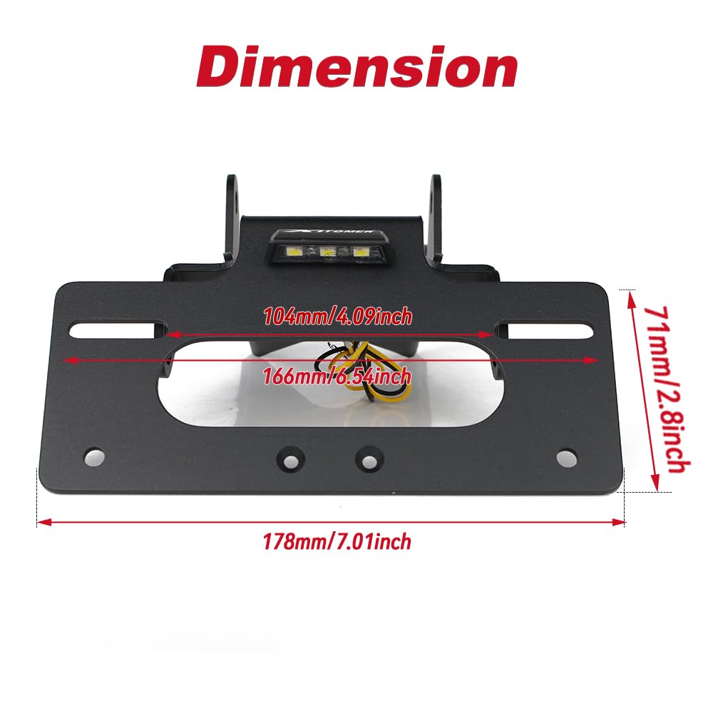 Yamaha MT-09 Tail Tidy Xitomer Kit For 2021-2023 MT-09 & MT-09 SP - Sleek License Plate Holder With LED Light, Fits OEM & Aftermarket Turn Signals Fender Eliminator