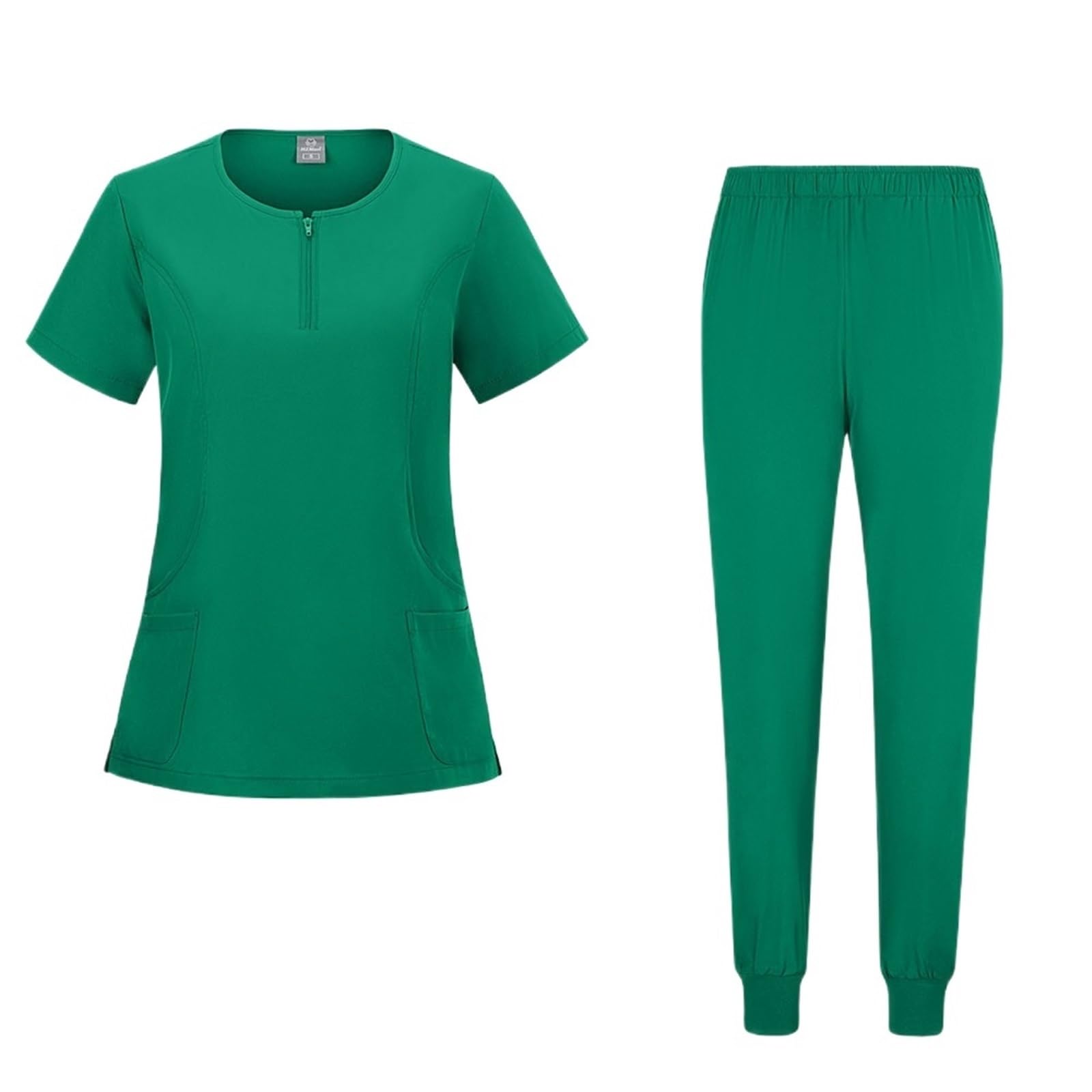 AHUFGN Nurse Scrubs Women Hospital Dental Clinic Doctor Nurse Sets Uniforms Medical Surgeon Costume Pediatric Nursing Clothes Work Suit(Green,XXL)