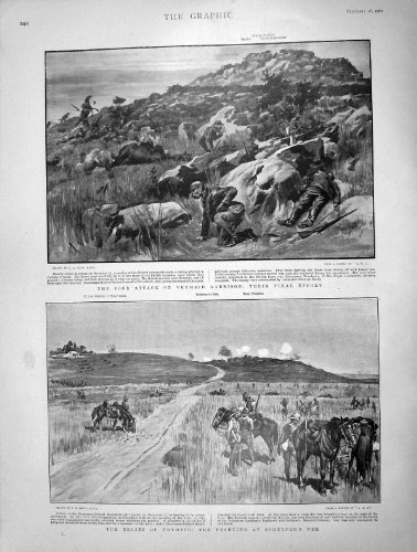 original old antique victorian print Nek 1901 de Scheeper de Guerre de Garnison de Vryheid d'Attaque de Boer original old antique victorian print Nek 1901 de Scheeper de Guerre de Garnison de Vryheid d'Attaque de Boer