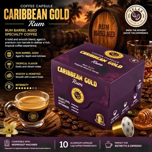 Image of Telaa Barrel-Aged Coffee Pods Combo - Whiskey • Rum • Wine Aged Capsules | 100% Arabica | 30 Capsules Gift Set | Premium Diwali Coffee