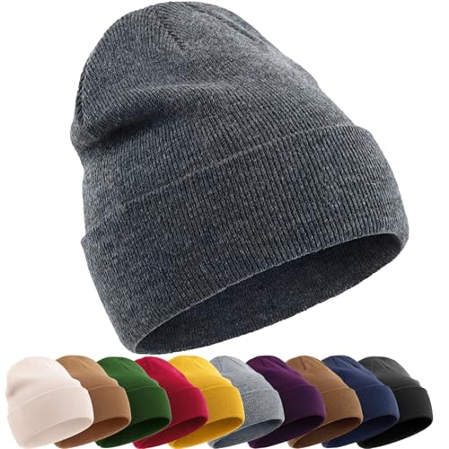 100% Cotton Beanie Hat for Women Men Warm Winter Hats Knit Beanies