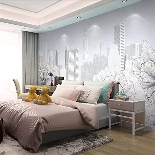 Papier peint 3D fleurs architecturales géométriques décor mural salon 300x210