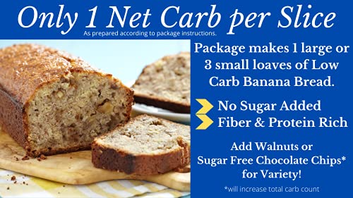 Low Carb Foods Mix Banana Bread Mix | Fresh High Protein | Multi-Grain | All-Natural Ingredients | Keto Bread | No Sugar | Diabetic Friendly | Maltitol & Artificial Sweetener Free | (8.7 Oz) #TOP5