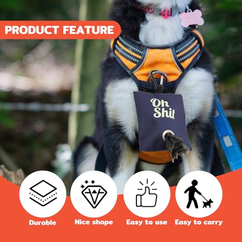 Image of 2 Pack Dog Poop Bag Dispenser with Clip, Doggie Poop Bag Holders for Leashes, Dog Waste Bag Dispenser, Doggy Bag Holder Pouch, Lightweight Fabric for Pet Running Walking Hiking (Orange)