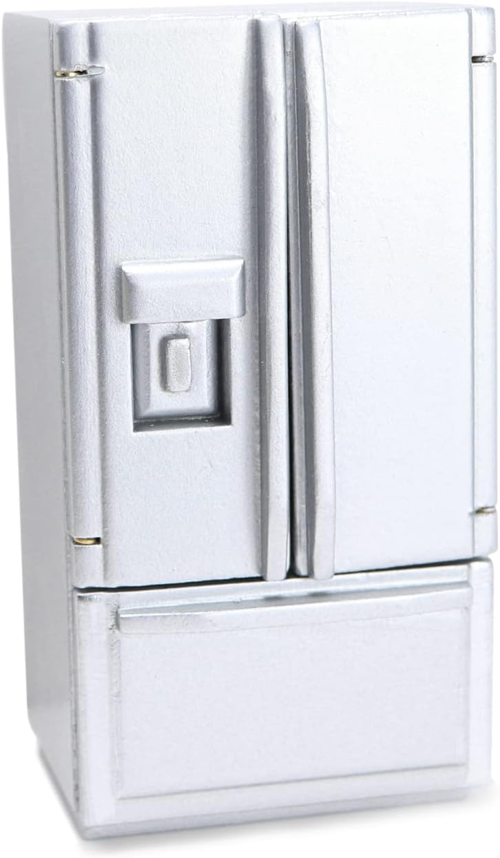 Miniature Dollhouse Fridge 1:12 Furniture Decoration Accessories Mini Refrigerator Kitchen Living Room Scene Model Ornaments(A-White)