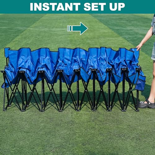 1MORE Soccer Bench,Portable Folding Team Bench,8 Seats w/Backrest.Blue by 1MORE - Used condition - Image 8