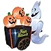 Joiedomi 6 FT Tall Halloween Inflatable Ghost Pushing Pumpkin Cart with Build-in LEDs Blow Up Inflatables Ghost for Halloween Party Indoor, Outdoor, Yard, Garden, Lawn Decorations